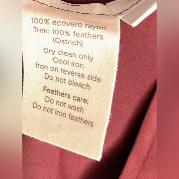 Sleeper Boheme Slip Dress with Feathers Plum satin midi boudoir sz XS - Picture 9 of 9